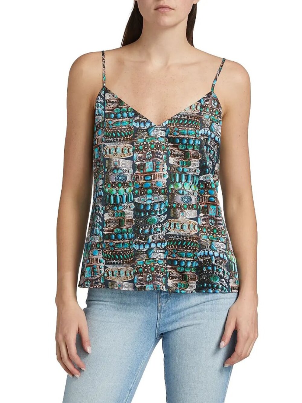 L'agence Jane Printed Silk Camisole